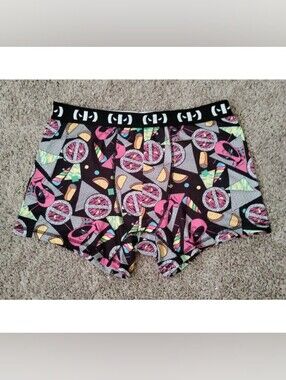Marvel Deadpool All-Over Print Boxer Briefs (Size XL) - Tacos & Logo Graphic
